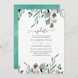 Waterverf Rustic Greenery Winter Wedding Update Kaart