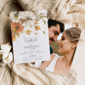 Waterverf Rustic Herfst Foto Weddenschap Kaart