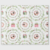 Waterverf Rustic kerstmis Cadeaupapier (Vlak)