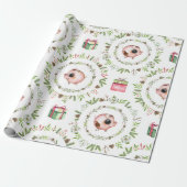 Waterverf Rustic kerstmis Cadeaupapier (Uitgerold)