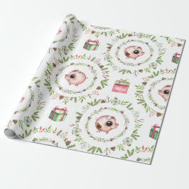Waterverf Rustic kerstmis Cadeaupapier