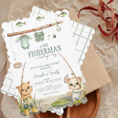 Waterverf Rustic Little Fisherman Baby shower Kaart