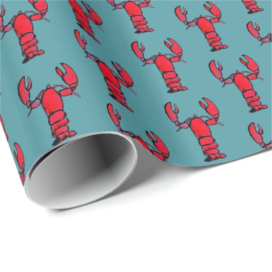 Waterverf Rustic Lobster Cadeaupapier (Rol Hoek)