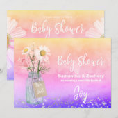 *~* Waterverf Rustic Mason Floral Baby shower Kaart (Voorkant / Achterkant)