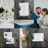 Waterverf Rustic Misty Mountain Lake Bedankkaart