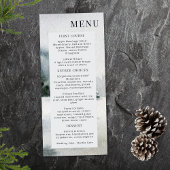 Waterverf Rustic Misty Mountain Lake Menu