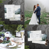 Waterverf Rustic Misty Mountain Lake RSVP Kaartje