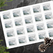 Waterverf Rustic Misty Mountain Lake Vierkante Sticker