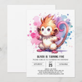 Waterverf Rustic Monkey verjaardag Kaart (Voorkant / Achterkant)