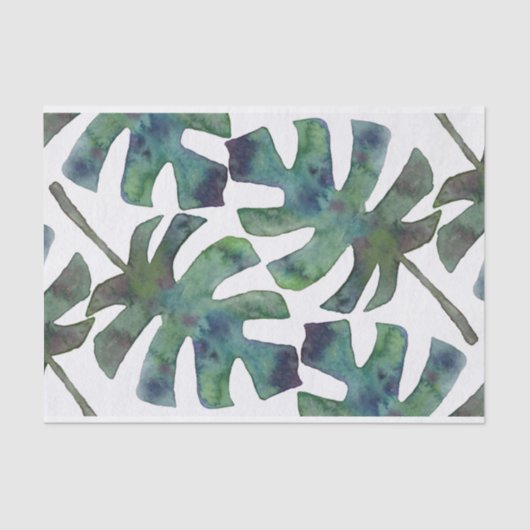 Waterverf Rustic Palm laat tropisch Tissuepapier (Voorkant)