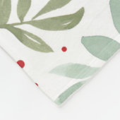 Waterverf Rustic Pine Forest Berry Garland Fleece Deken (Hoek)