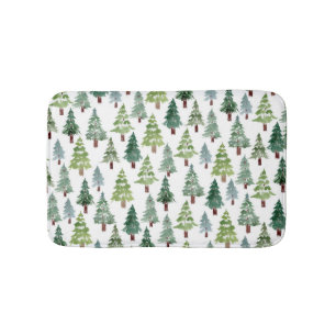 Waterverf Rustic Pine Forest Pattern Winter   Badmat