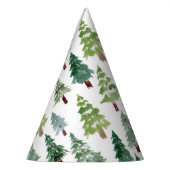 Waterverf Rustic Pine Forest Pattern Winter Feesthoedjes (Links)