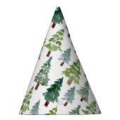 Waterverf Rustic Pine Forest Pattern Winter Feesthoedjes (Rechts)