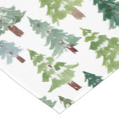 Waterverf Rustic Pine Forest Pattern Winter  Korte Tafelloper (Hoek)