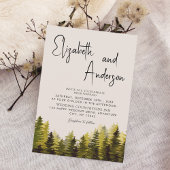 Waterverf Rustic Pine Forest Wedding Kaart