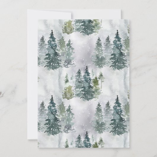 Waterverf Rustic Pine Trees Deep Green Kaart (Achterkant)