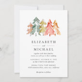 Waterverf Rustic Pine Trees Kaart (Voorkant)