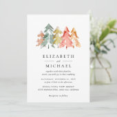 Waterverf Rustic Pine Trees Kaart (Staand voorkant)