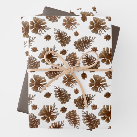 Waterverf Rustic Pinecone Inpakpapier Vel (In situ)