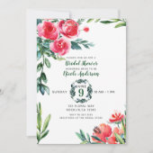  Waterverf Rustic Poppy Red Floral Leaves Kaart (Voorkant)