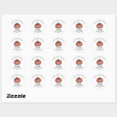 Waterverf Rustic Pumpkin Dank u Baby shower Ronde Sticker (Vel)