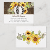 Waterverf Rustic Pumpkin Sunflower Wood Books Informatiekaartje (Voorkant / Achterkant)
