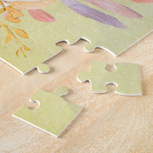  Waterverf Rustic Rabbit Easter Egg Floral Legpuzzel (Zijkant)