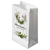 Waterverf Rustic Reindekerst Klein Cadeauzakje (Voorkant Gekanteld)