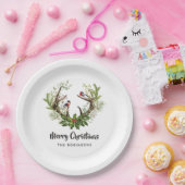 Waterverf Rustic Reindekerst Papieren Bordje (Feest)