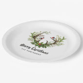 Waterverf Rustic Reindekerst Papieren Bordje (Gekanteld)