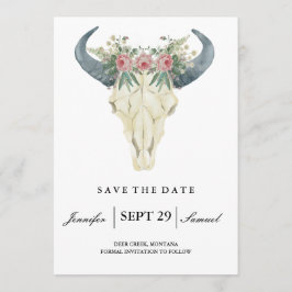 Waterverf Rustic Rodeo | Rozen op datum opslaan Save The Date