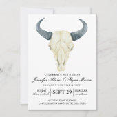 Waterverf Rustic Rodeo | Uitnodiging tot weddensch (Voorkant)