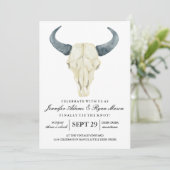 Waterverf Rustic Rodeo | Uitnodiging tot weddensch (Staand voorkant)