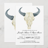 Waterverf Rustic Rodeo | Uitnodiging tot weddensch (Voorkant / Achterkant)