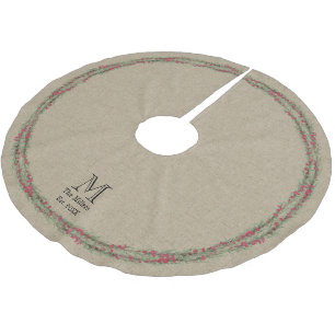 Waterverf Rustic Rosemary en Berries over de overl Kerstboom Rok