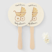 Waterverf Rustic Stroller Pram Baby shower Handwaaier (Voorkant en achterkant)