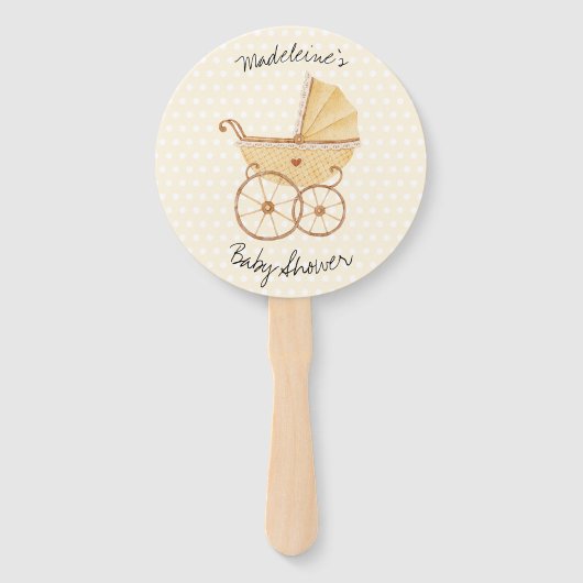 Waterverf Rustic Stroller Pram Baby shower Handwaaier (Voorkant)