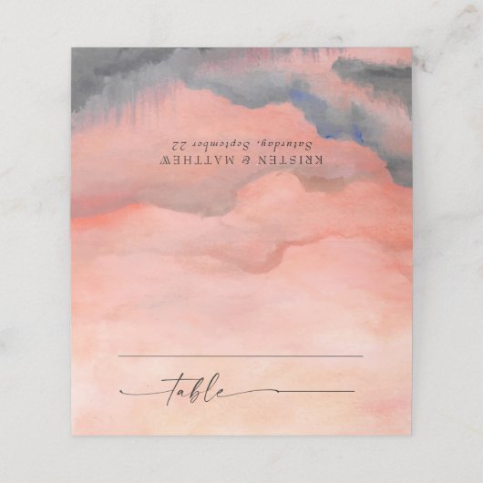 Waterverf Rustic Wedding Mountain Sunset Plaatskaartje (Buitenkant ongevouwen)