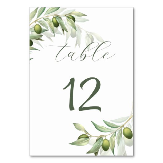 Waterverf Rustic Wedding Olive Branches Kaart (Voorkant)