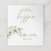Waterverf Rustic Wedding Olive Branches Plaatskaartje (Buitenkant ongevouwen)