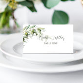 Waterverf Rustic Wedding Olive Branches Plaatskaartje