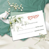Waterverf Rustic Wedding RSVP Kaart Olijfbijkantor