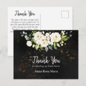 *~* Waterverf Rustic White Rose Vrijgezellenfeest Briefkaart (Voorkant / Achterkant)