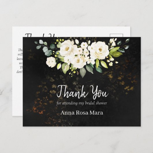 *~* Waterverf Rustic White Rose Vrijgezellenfeest Briefkaart (Voorkant / Achterkant)