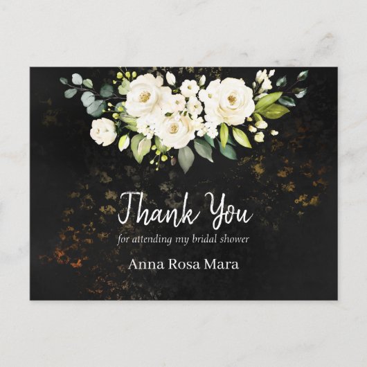 *~* Waterverf Rustic White Rose Vrijgezellenfeest Briefkaart (Voorkant)