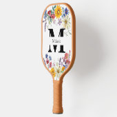 Waterverf Rustic Wildbloemen Monogram Pickleball Paddle (Links)