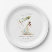 Waterverf Rustic Wildflower Vrijgezellenfeest Papieren Bordje (Voorkant)