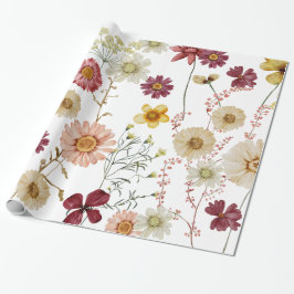 Waterverf Rustic Wildflower Wrapping Paper Cadeaupapier