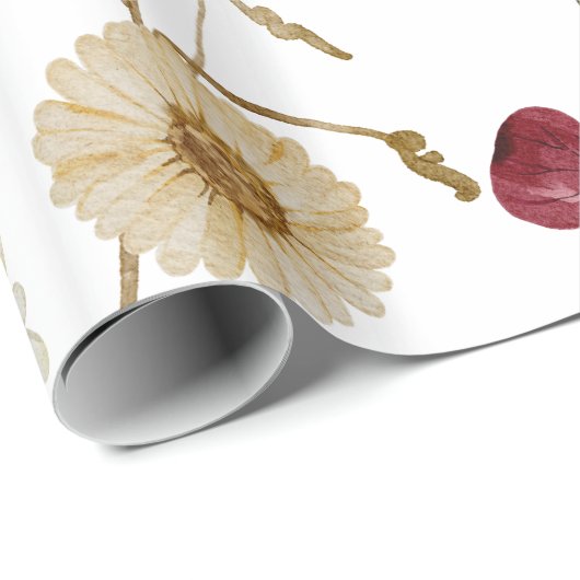 Waterverf Rustic Wildflower Wrapping Paper Cadeaupapier (Rol Hoek)